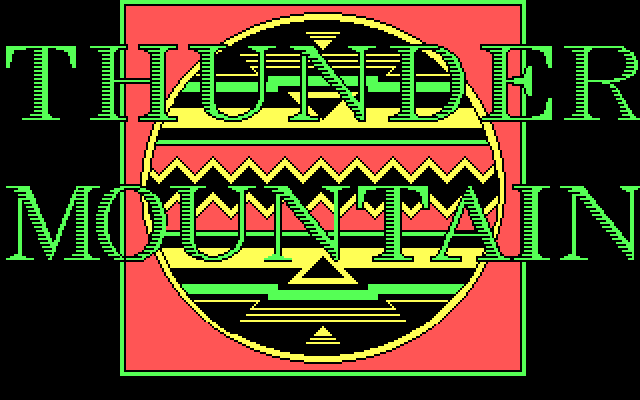 Pole Position IBM PC/Compatibles Screenshot: Thunder Mountain logo.
