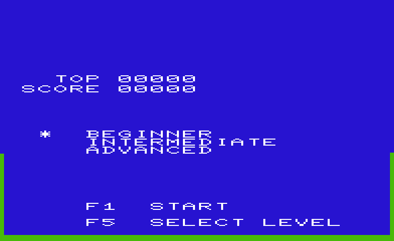 Pole Position Commodore VIC-20 Screenshot: Game options.