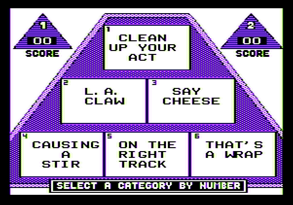 $100,000 Pyramid, The Apple II Screenshot: Select a category...