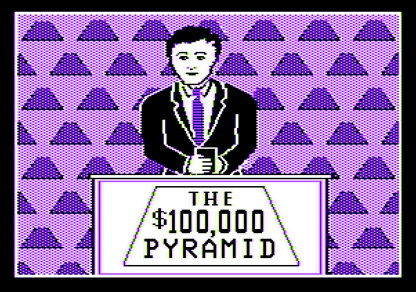 $100,000 Pyramid, The Apple II Screenshot: Title screen 2 with the show host.