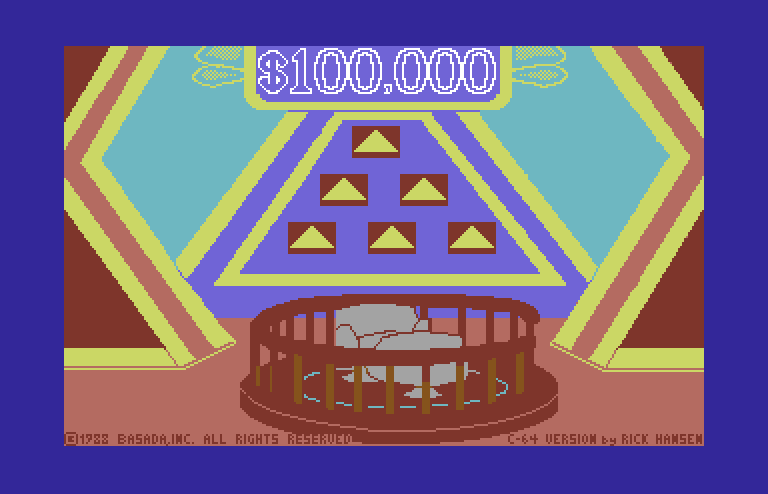 $100,000 Pyramid, The Commodore 64 Screenshot: Title screen.