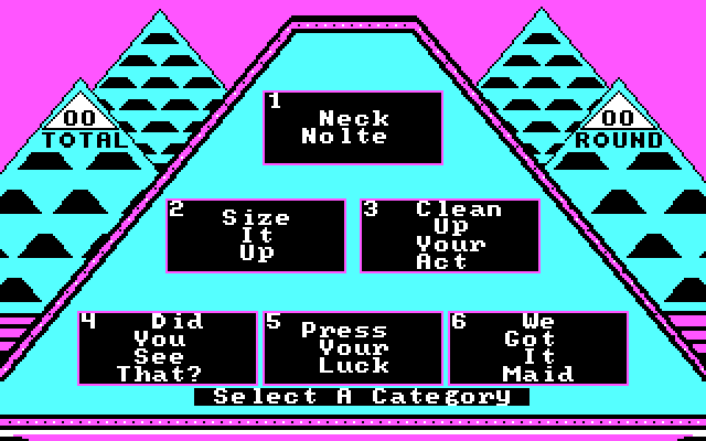 $100,000 Pyramid, The IBM PC/Compatibles Screenshot: Select a category.