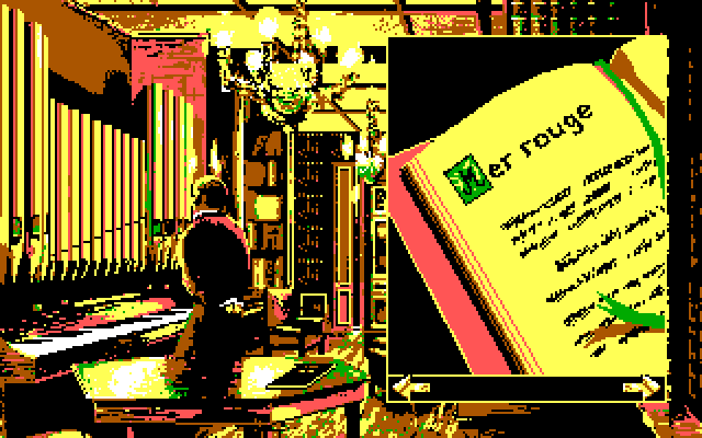 20,000 Leagues Under the Sea IBM PC/Compatibles Screenshot: Examining some books...