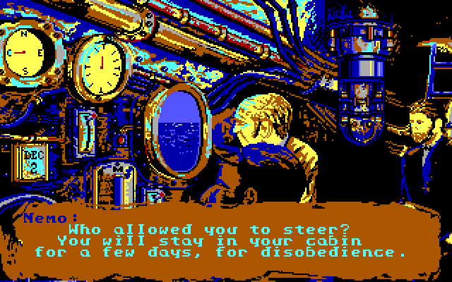 20,000 Leagues Under the Sea IBM PC/Compatibles Screenshot: Looks like I'm in trouble again...