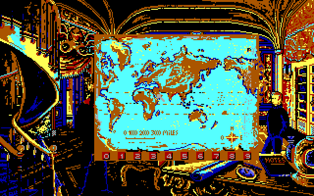 20,000 Leagues Under the Sea IBM PC/Compatibles Screenshot: Checking the map...