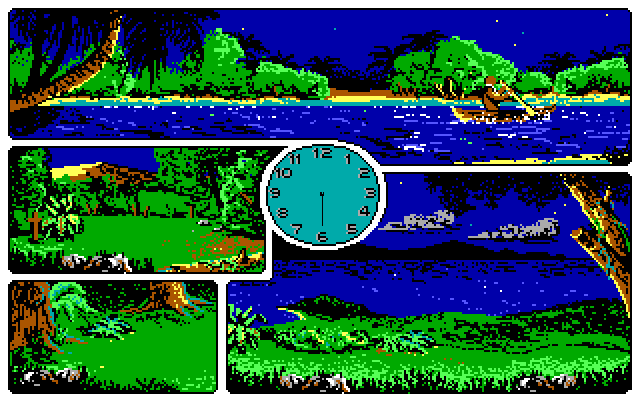20,000 Leagues Under the Sea IBM PC/Compatibles Screenshot: Travelling by boat...