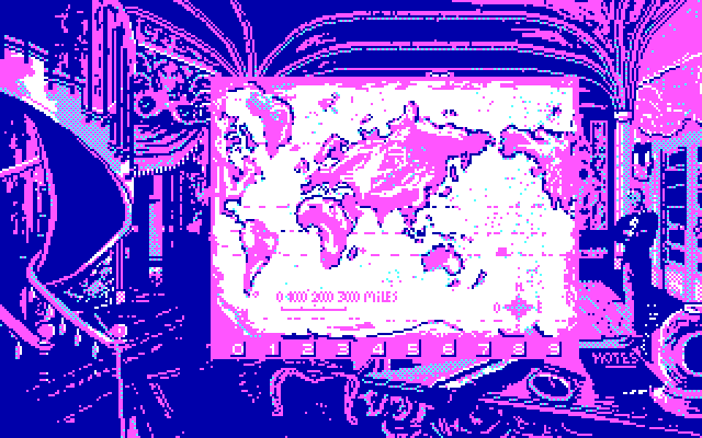 20,000 Leagues Under the Sea IBM PC/Compatibles Screenshot: Examining the map.