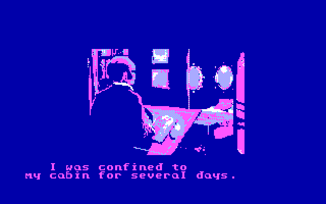 20,000 Leagues Under the Sea IBM PC/Compatibles Screenshot: Oops, I was confined to my quarters...