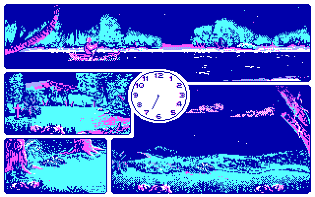20,000 Leagues Under the Sea IBM PC/Compatibles Screenshot: Exploring by boat...