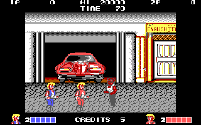 Double Dragon IBM PC/Compatibles Screenshot: Game start.