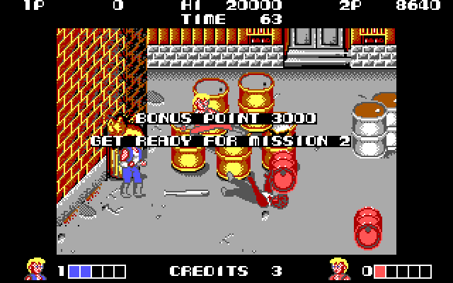 Double Dragon IBM PC/Compatibles Screenshot: Mission complete!