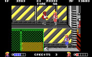 Double Dragon for IBM PC/Compatibles - Incoming foe...you can jump and climb the scenery in this level.