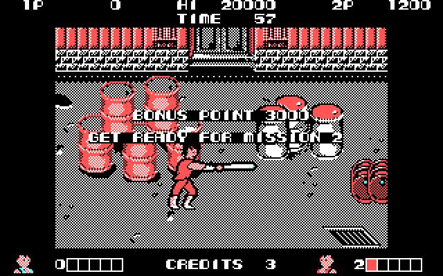 Double Dragon IBM PC/Compatibles Screenshot: Level complete, ready for Mission 2?