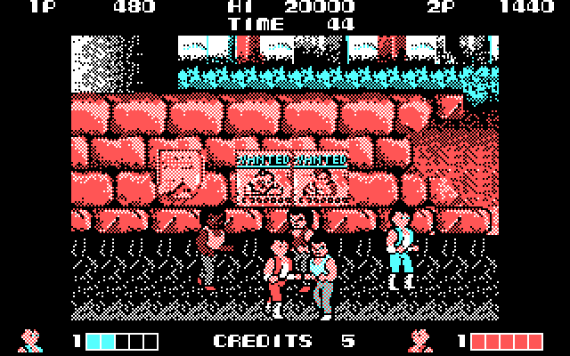 Double Dragon IBM PC/Compatibles Screenshot: Here come some shady characters...