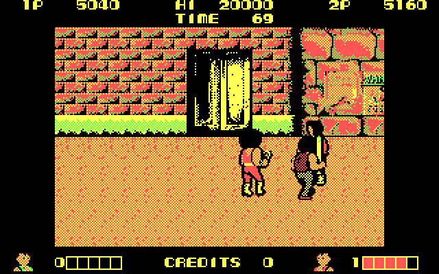 Double Dragon IBM PC/Compatibles Screenshot: When you see doors, usually enemies come out of them...