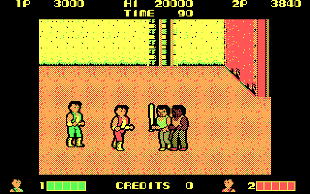 Double Dragon IBM PC/Compatibles Screenshot: Mission 3 start...