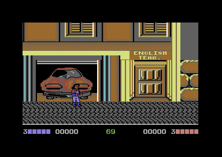 Double Dragon Commodore 64 Screenshot: Game start.