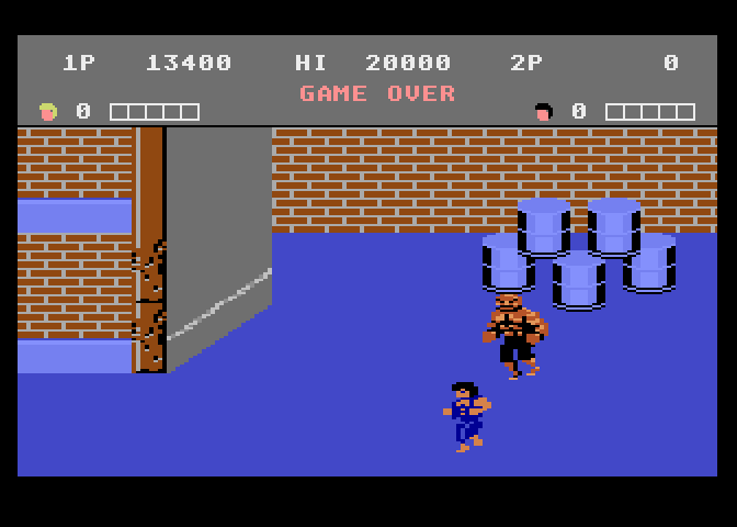 Double Dragon Atari 7800 Screenshot: Game over.