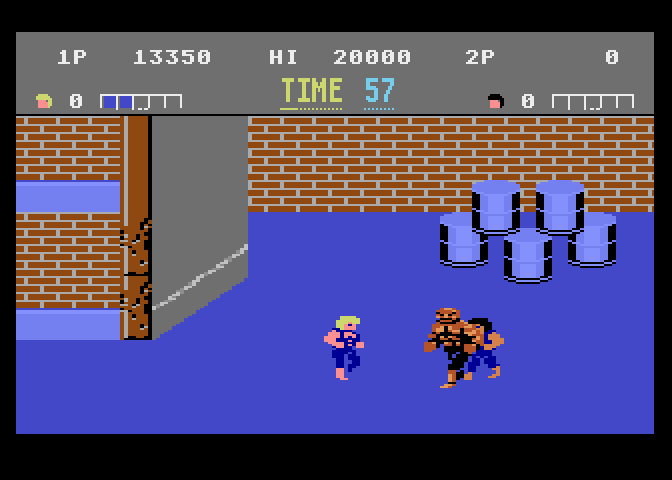 Double Dragon Atari 7800 Screenshot: These two characters look like trouble...
