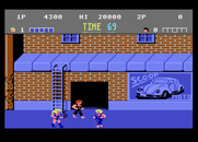Double Dragon for Atari 7800 - Some opponents have weapons such as whips...
