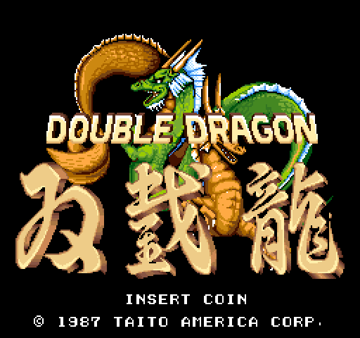 Double Dragon Arcade Screenshot: Title screen.