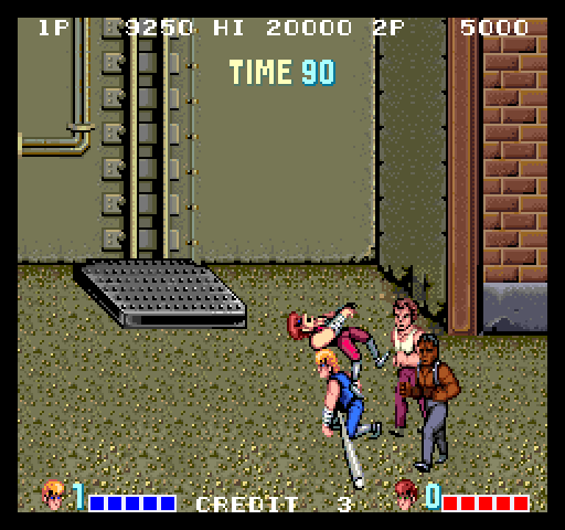 Double Dragon Arcade Screenshot: Start of the next area...