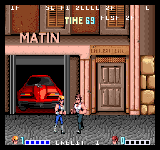 Double Dragon Arcade Screenshot: Game start.