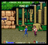 Double Dragon for Arcade - The bat inflicts a lot of damage, try to hang on to it!
