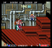 Double Dragon for Arcade - There are multiple platforms to jump over here.