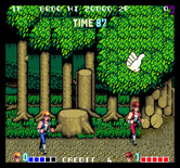 Double Dragon for Arcade - The thumb indicates which way to go next...