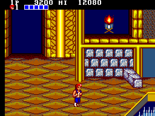 Double Dragon Sega Master System Screenshot: Entering a fortress...