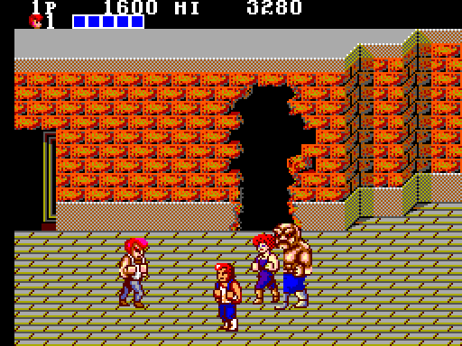 Double Dragon Sega Master System Screenshot: I'm outnumbered as usual...