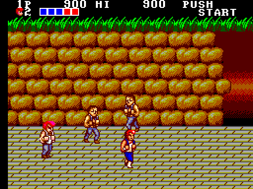 Double Dragon Sega Master System Screenshot: The fights begin!