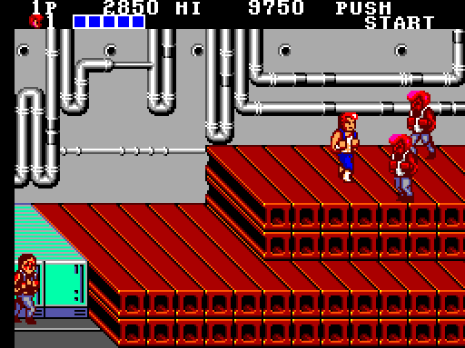 Double Dragon Sega Master System Screenshot: Here comes trouble...