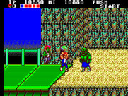 Double Dragon for Sega Master System - Having the rock to throw makes this battle easier...