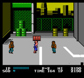 Double Dragon for NES / Famicom - You can pick up thrown barrels to use against opponents.