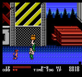Double Dragon for NES / Famicom - Don't get knocked down by boxes thrown at you!