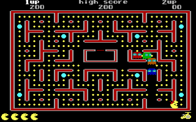 Jr. Pac-Man IBM PC/Compatibles Screenshot: Game start.