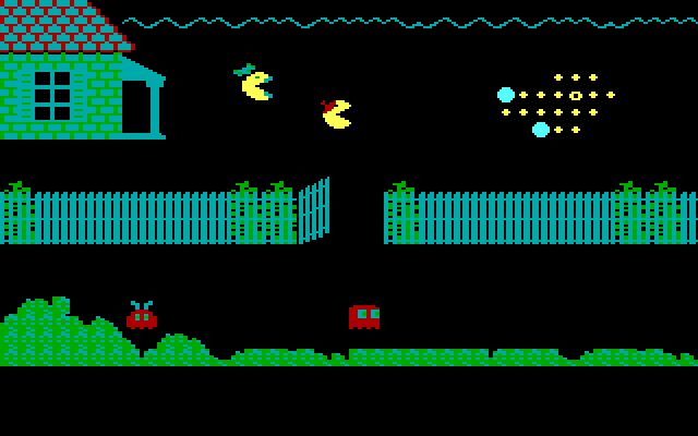Jr. Pac-Man IBM PC/Compatibles Screenshot: The first between level cartoon.