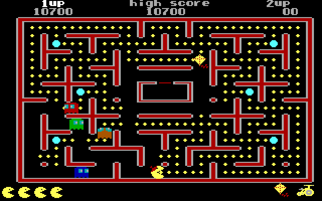 Jr. Pac-Man IBM PC/Compatibles Screenshot: This level features a kite as a bonus item.