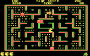 Jr. Pac-Man for IBM PC/Compatibles - After eating a power pellet I can chase the ghosts!