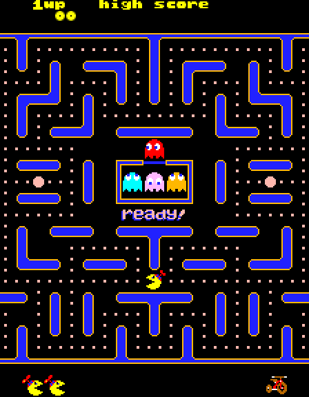 Jr. Pac-Man Arcade Screenshot: Ready player one!