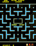 Jr. Pac-Man for Arcade - Game over.