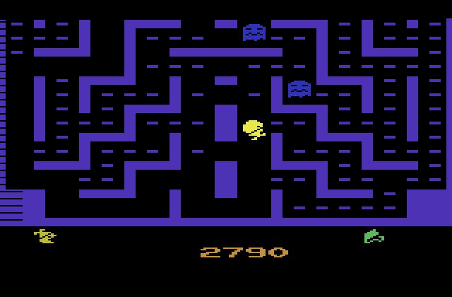 Jr. Pac-Man Atari 2600 Screenshot: There are several maze layouts, some of them can be tricky!