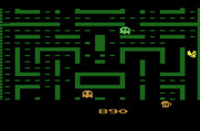 Jr. Pac-Man for Atari 2600 - Dots slow down Pac-Man, so already cleared paths are useful for an escape.