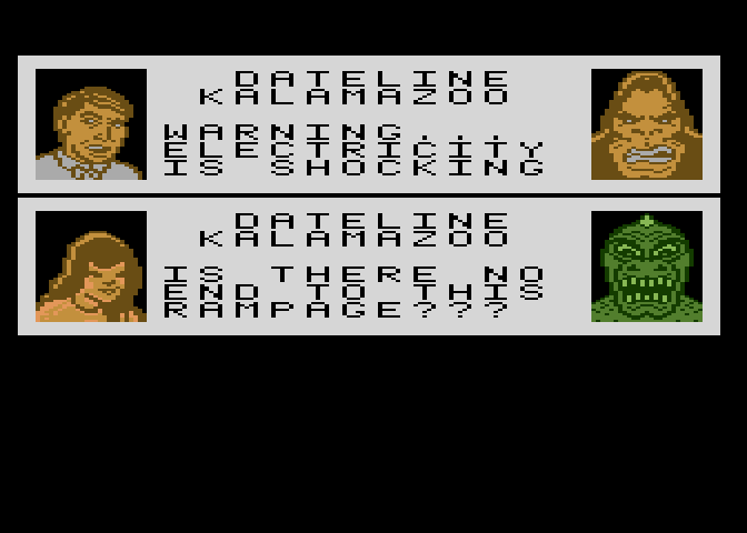 Rampage Atari 7800 Screenshot: Is there no end to this rampage?!