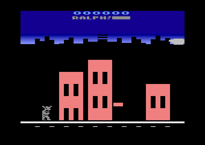 Rampage Atari 2600 Screenshot: Game start.
