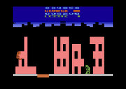 Rampage for Atari 2600 - That box is a cloud of dust indicating the building is about to fall...