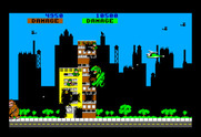 Rampage for TRS-80 Color Computer - Smashing buildings...