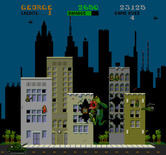 Rampage for Arcade - Ouch! Hit by the tank...